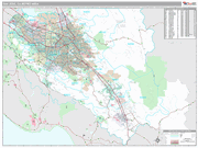 San Jose-Sunnyvale-Santa Clara Wall Map Premium Style